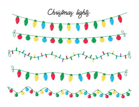 Premium Vector | Christmas lights vector. Colorful light bulbs for Christmas decorations.