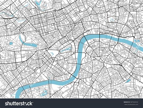 Black White Vector City Map London Stock Vector (Royalty Free ...