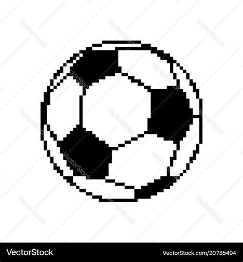 Soccer ball pixel art football pixelated isolated Vector Image