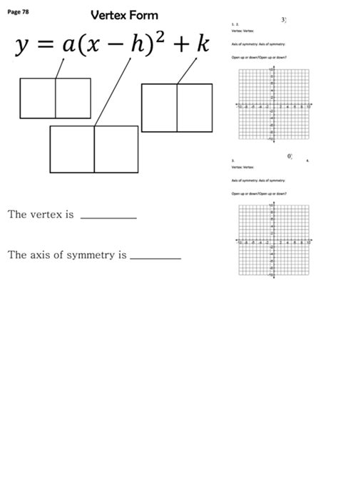 Vertex Form Graphing printable pdf download