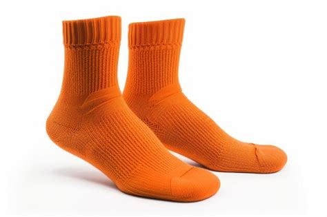 Premium Photo Orange Socks On An Isolated White Background