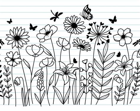 Plants Svg Wildflowers Svg Herbs Svg Hand Drawn Stems Leaves Png