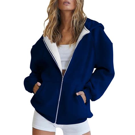 Asdoklhq Womens Plus Size Clearance Zip Up Hoodie Womens Solid Raglan Sweater Zipper Hooded