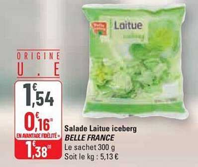 Promo Salade Laitue Iceberg Belle France Chez G20 ICatalogue Fr