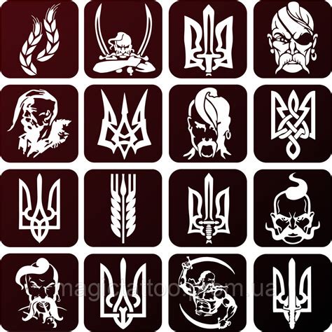Трафареты (наклейка) для Травления Металла 6х6 См, 16 Шт. в Наборе ...