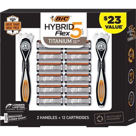 Bic Holiday Mens T Set Hybrid Flex 5 5 Blade 2 Handles And 12