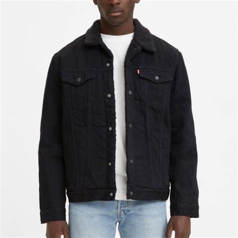 Blouson En Jean Fourré Levis Homme Sherpa Trucker Noir