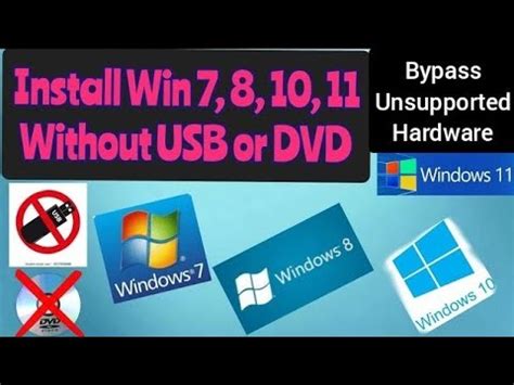 Install Windows 7 8 10 11 Without DVD Or USB YouTube