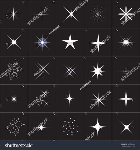 Collection Sparkle Vector Sparkles White Symbols