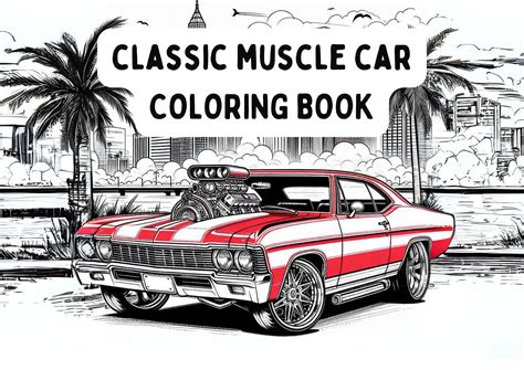 Classic Muscle Car Coloring Book Digital Download Printable Pdf 30 De Gleznukalns Creative