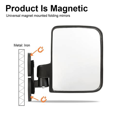 GRAND ORANGE Magnetic Side Mirror Tractor Mirror Left Right 114LB Rated