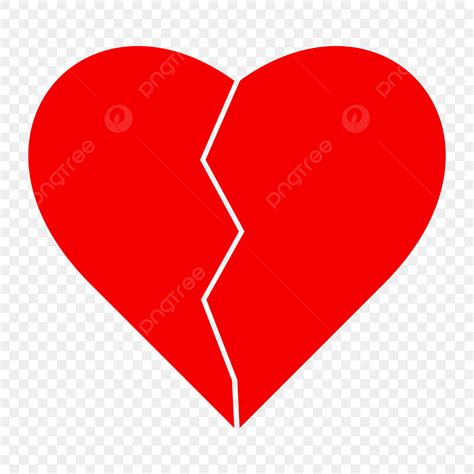 Broken Hearts Clipart Vector Red Broken Heart Design Heart Hearts Broken Png Image For Free