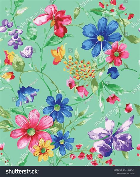 Floral Colorful Fabric Patterns Seamless Pattern Stock Illustration 2341312347 Shutterstock