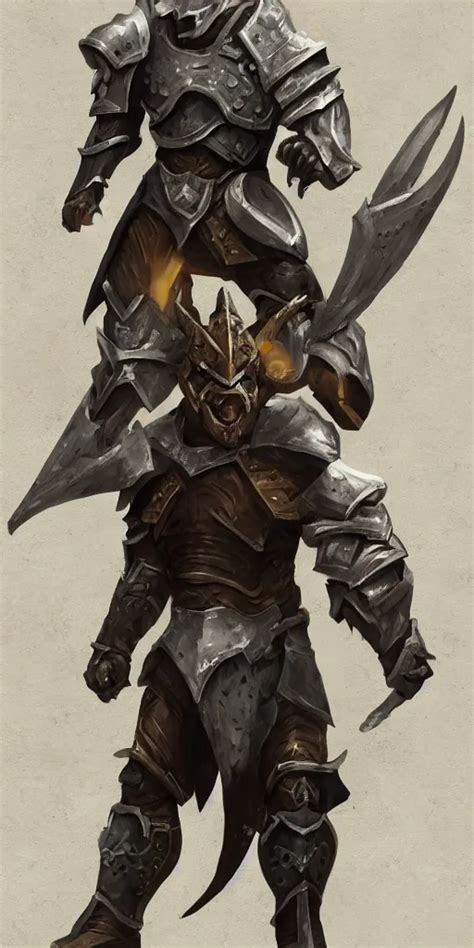 A Fierce And Battle Hardened Dragonborn Paladin Clad Stable