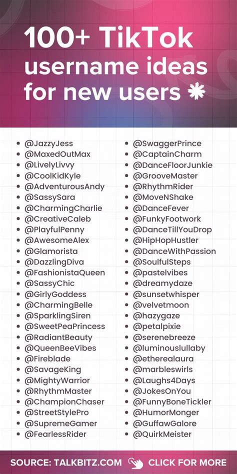 100 TikTok Username Ideas For New Users 2024 TalkBitz In 2024