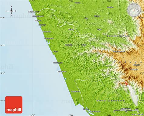 Physical Map of Kasaragod