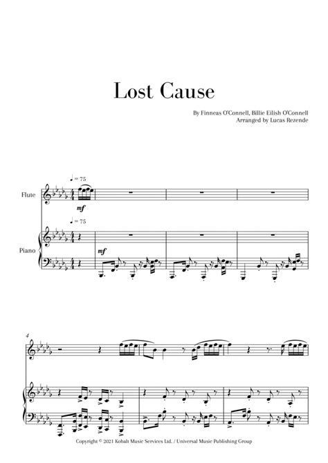 Lost Cause Arr Lucas Rezende Sheet Music Billie Eilish Performance Ensemble