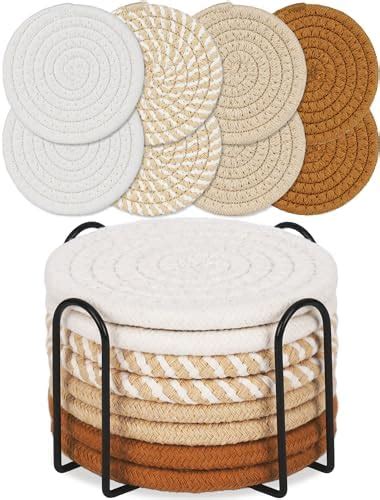 Amazon Boho Woven Drink Coasters Pcs Handmade Absorbent Drink