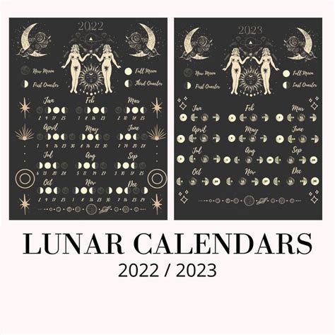 lunar calendar printable moon phase calendar printable moon poster printable Lunar Phase, Lunar ...