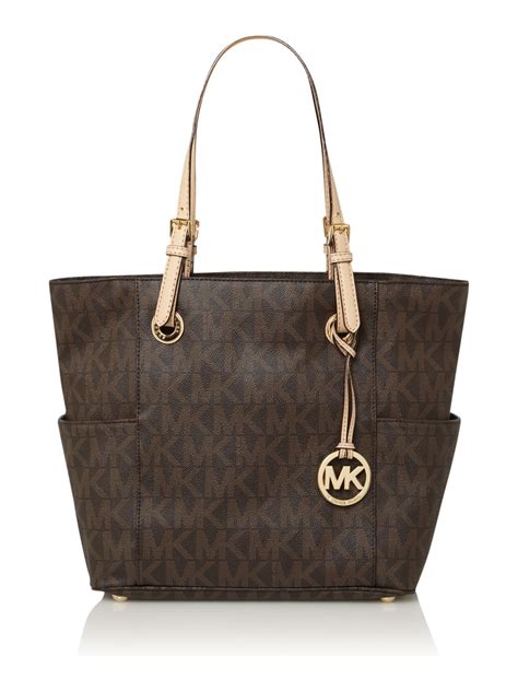 Michael Kors Jet Set Item Monogram Tote In Brown Lyst