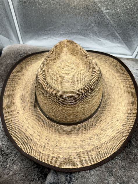 Stetson Cowboy Hat Large Mexican Palm Brown Excellent Gem