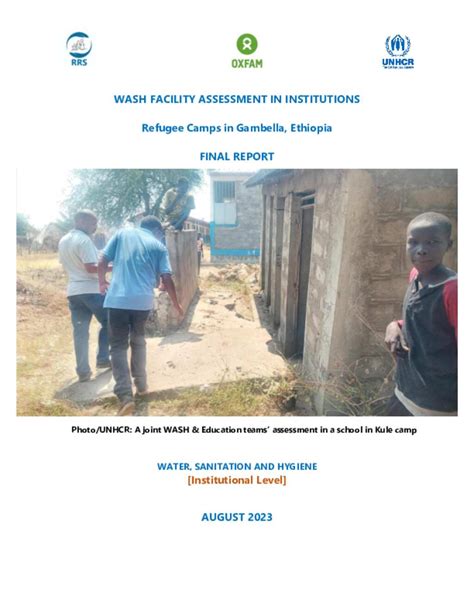 Document Unhcr Ethiopia Wash Facility Assessment In Institution In