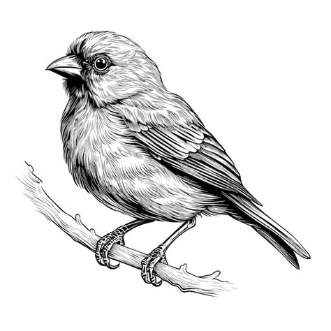 Croquis Dessin La Main Illustration D Oiseau Canari Vecteur Premium