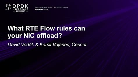 What RTE Flow rules can your NIC offload David Vodák Kamil Vojanec