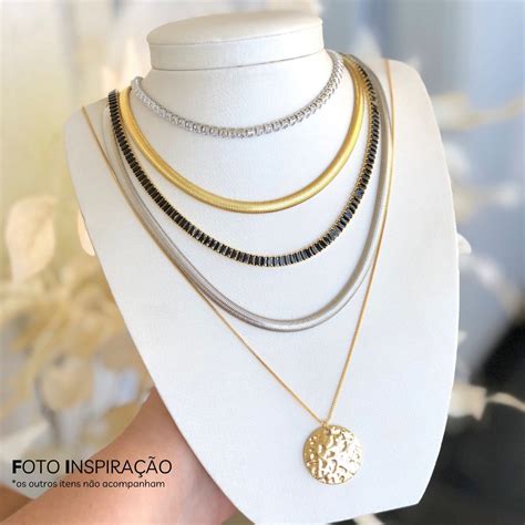 Luísa Lugão Acessórios CHD387 DOURADO CHOKER MALHA 5MM