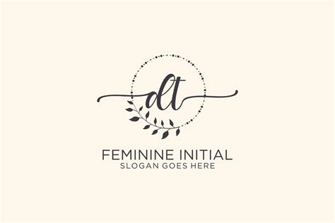 Initial Dt Beauty Monogram And Elegant Logo Design Handwriting Logo Of