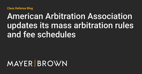 American Arbitration Association Updates Its Mass Arbitration Rules And