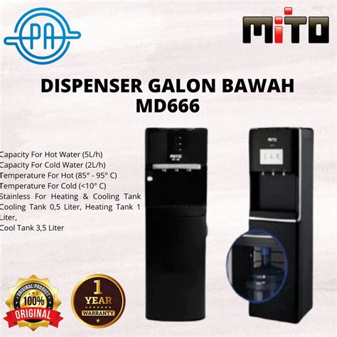 Jual Dispenser Galon Bawah Mito Md Md Md Md Md