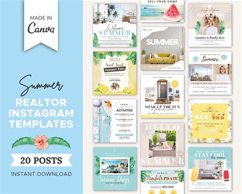 20 Summer Realtor Instagram Posts Real Estate Social Media Etsy