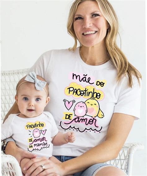 Camiseta Dia Das M Es Body M E E Filha Pacotinho Elo