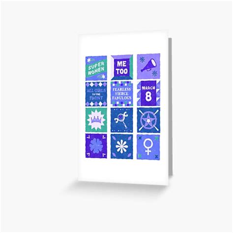 Feminist Sticker Pack 2 Purple Greeting Card For Sale By Beyondpast