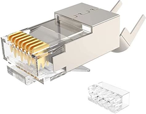 TECH X RJ45 Cat7 Cat6A Crimping Connectors Plug Pack 20 50U Nickel