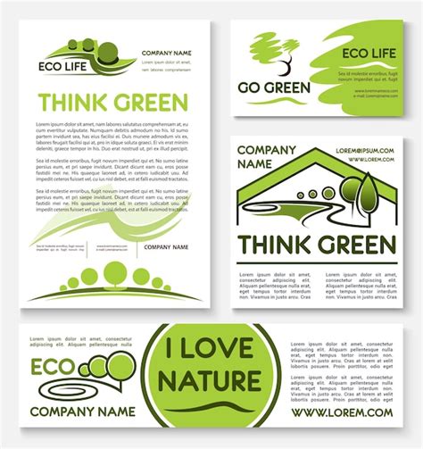 Premium Vector Eco Green Business Banner Template Set Design