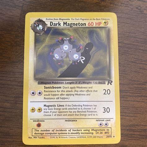 Dark Magneton Team Rocket Non Holo Rare Wotc Vintage