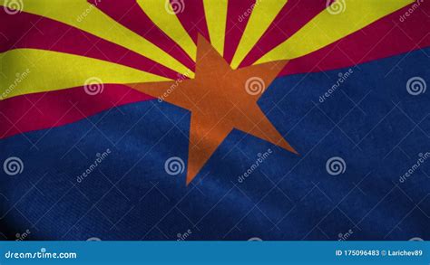 Arizona Flag Waving In The Wind National Flag Of Arizona Sign Of