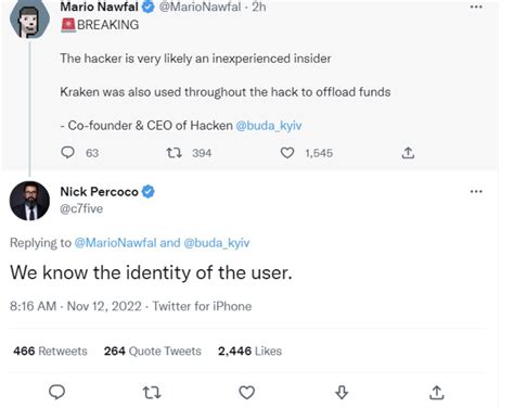 Satoshi Stacker On Twitter Breaking Kraken Exchange Has Identified