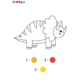 Coloriage Nombre Enfant Dino Imprimer Sajoo