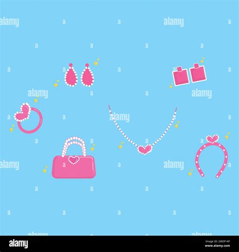 Barbie Elements Hand Drawn Illustration Stock Vector Image Art Alamy