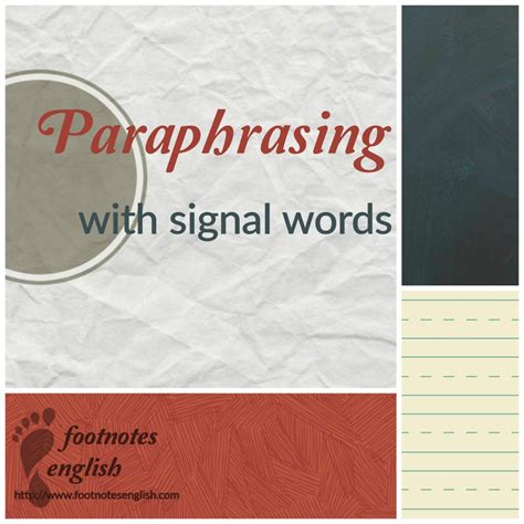 Paraphrasing with Signal Words – Footnotes English