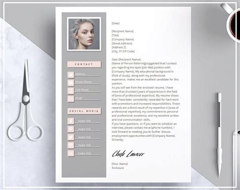 Pink Resume Template/ Pink CV Template/ Creative Resume Template Design ...