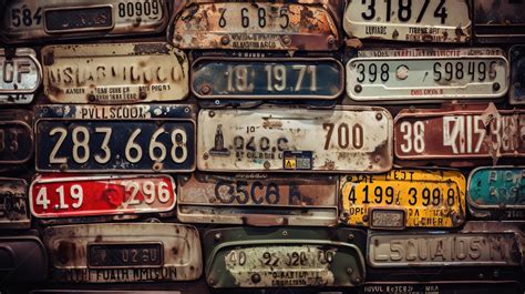 A Background On A Row Of Old And Worn License Plates Row Backgrounds License Plate Backgrounds