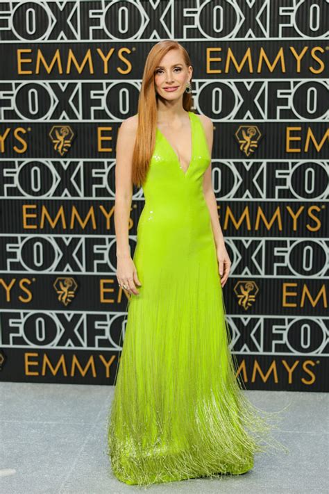 GEORGE & TAMMY Star Jessica Chastain in Gucci at the Emmy Awards 2023 ...