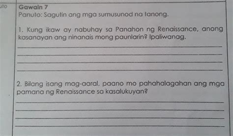 Gawain Panuto Sagutin Ang Mga Sumusunod Na Tanong Kung Ikaw Ay