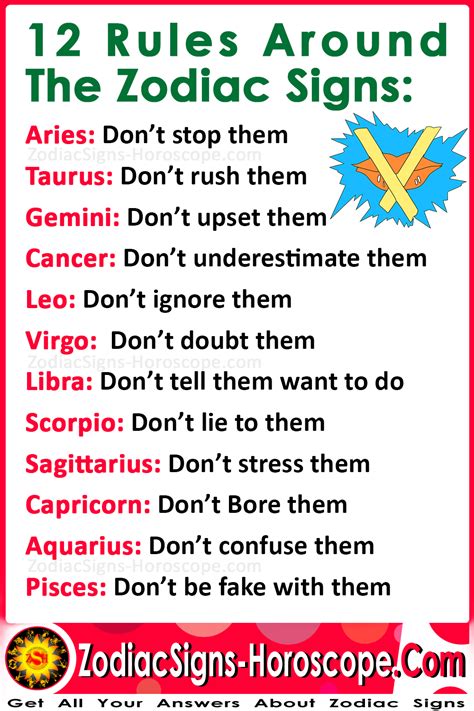 12 Golden Rules For The 12 Zodiac Signs Dont Rules Artofit