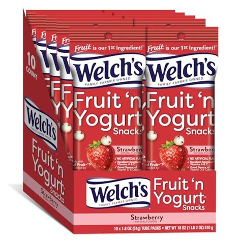 Welchs Strawberry Fruit N Yogurt Snacks 1 8 Ounce 10 Per Pack 4 Packs Per Case