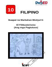 El Filibusterismo Filipino 10 Module 6 Study Guide Course Hero